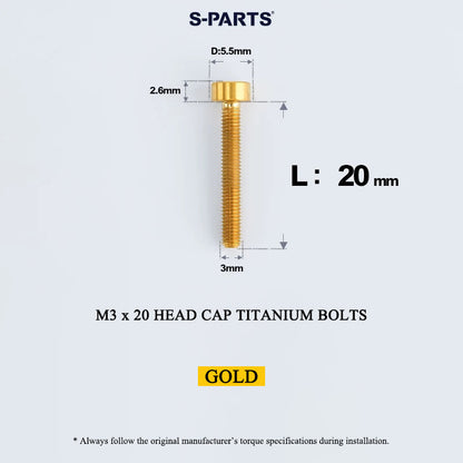 M3 x 6/8/10/12/15MM Head Cap Titanium Alloy Bolts Road Bike Bolt