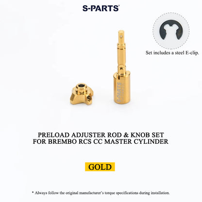 Titanium Preload Adjuster Rod & Knob Set for Brembo RCS CC Master Cylinder