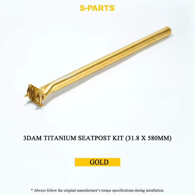 3DAM Titanium Seatpost Kit — 3D-Printed Ti Clamp + Grade 9 Ti Tube (31.8/33.9/34.9 x 580mm)