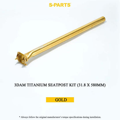 3DAM Titanium Seatpost Kit — 3D-Printed Ti Clamp + Grade 9 Ti Tube (31.8/33.9/34.9 x 580mm)