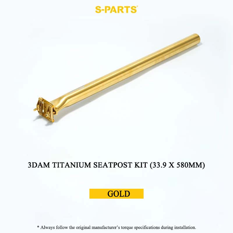 3DAM Titanium Seatpost Kit — 3D-Printed Ti Clamp + Grade 9 Ti Tube (31.8/33.9/34.9 x 580mm)