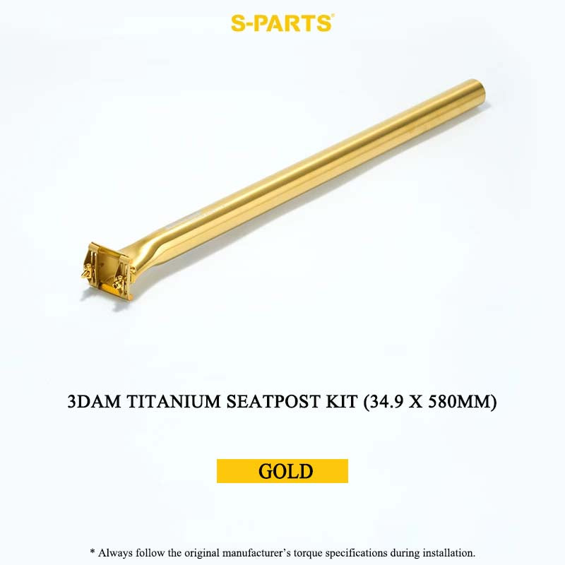 3DAM Titanium Seatpost Kit — 3D-Printed Ti Clamp + Grade 9 Ti Tube (31.8/33.9/34.9 x 580mm)