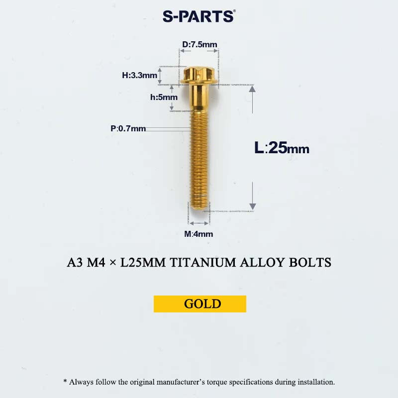 M4 × L6/8/10-25mm Titanium Alloy Bolts For Motorcycle