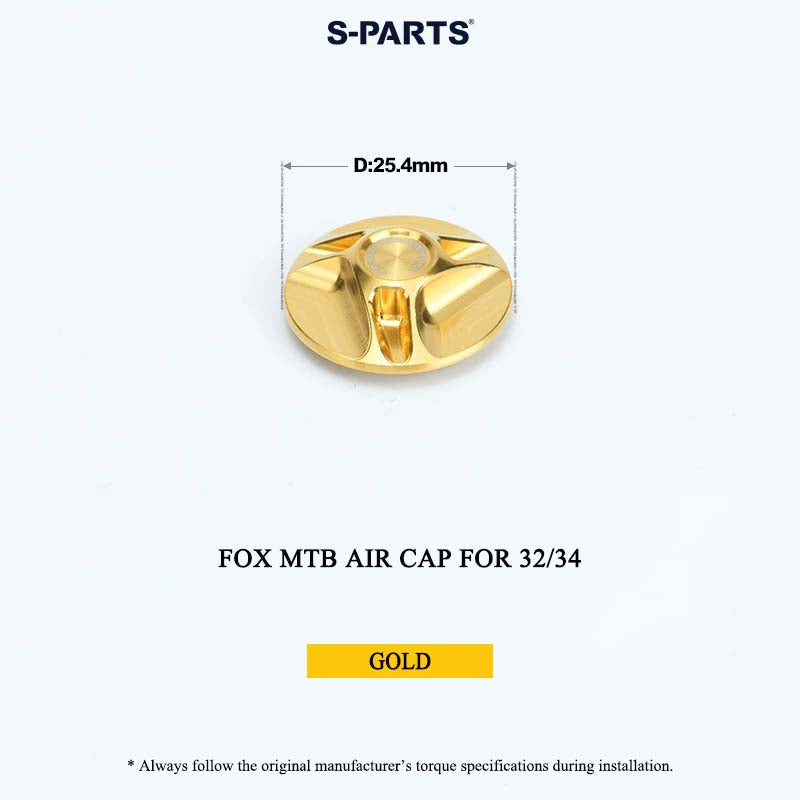 FOX MTB Titanium Air Cap for 32/34/36/38/40 & Thru Axle for 36/38 | Grade 5 Ti-6Al-4V