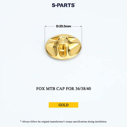 FOX MTB Titanium Air Cap for 32/34/36/38/40 & Thru Axle for 36/38 | Grade 5 Ti-6Al-4V