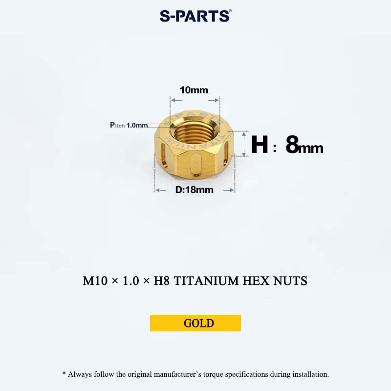 Grade 5 Titanium Hex Nuts M4–M12 | Metric & Fine Thread