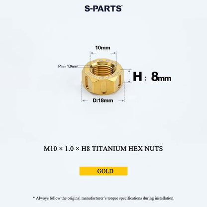 Grade 5 Titanium Hex Nuts M4–M12 | Metric & Fine Thread