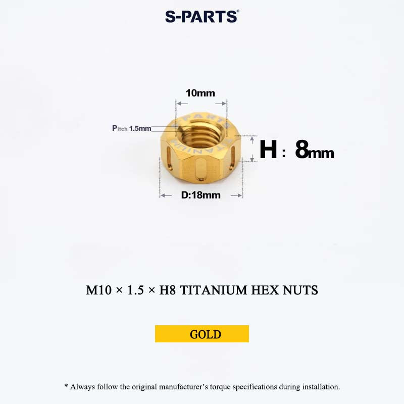 Grade 5 Titanium Hex Nuts M4–M12 | Metric & Fine Thread