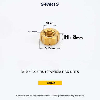 Grade 5 Titanium Hex Nuts M4–M12 | Metric & Fine Thread
