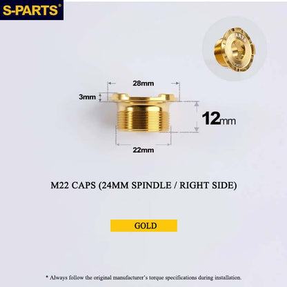 Titanium Spindle Bolt for ROTOR ALDHU Cranksets | M16 M19 M22 | 24mm, 30mm & DUB Compatible