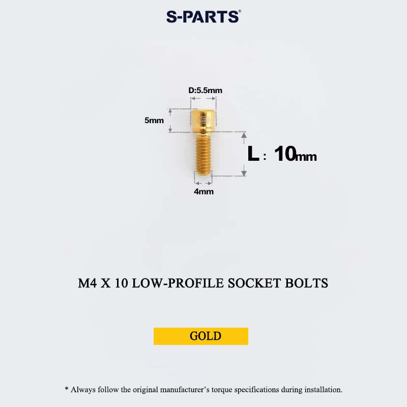 M4 Titanium Low-Profile Small-Head Socket Bolt D5.5 for Grip Lock Ring & Brake Lever Adjustment