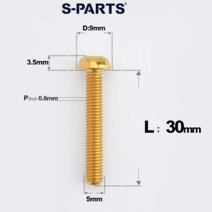 M5x8-34mm Titanium Disc Bolts Button Head Bolts for Water Bottle Cage