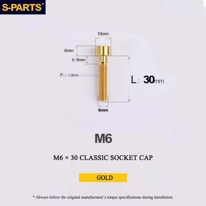 M6 Titanium Headset Top Cap & Expander Plug Bolt – Hollow & SL