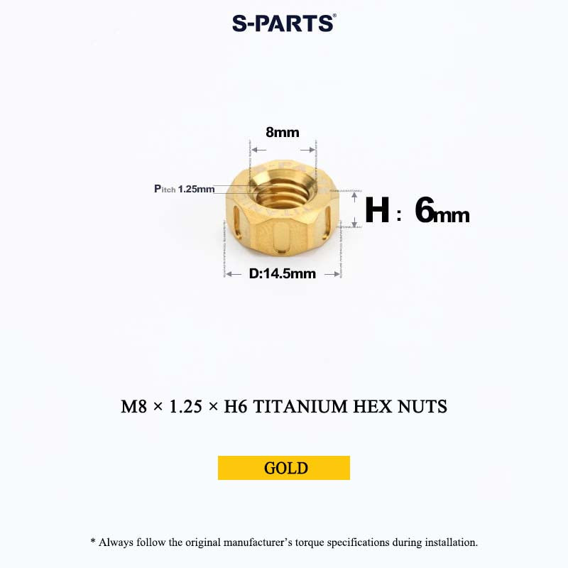 Grade 5 Titanium Hex Nuts M4–M12 | Metric & Fine Thread