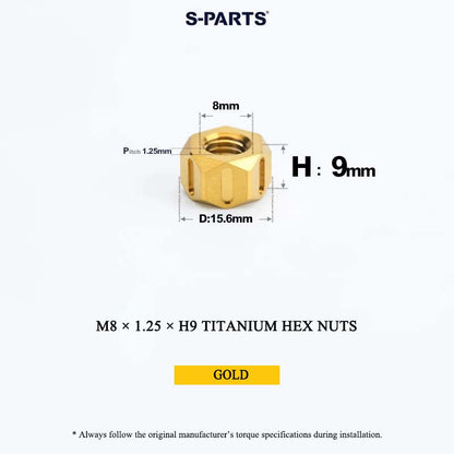 Grade 5 Titanium Hex Nuts M4–M12 | Metric & Fine Thread