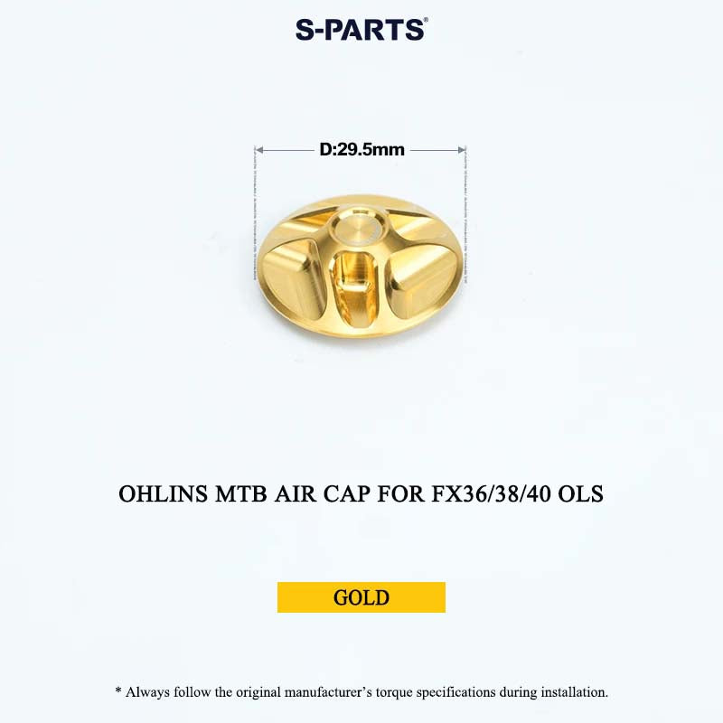 Ohlins MTB Titanium Air Cap for FX36/38/40 OLS & Thru Axle for RXF 38 | Grade 5 Ti-6Al-4V