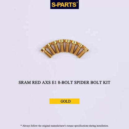 Titanium 8-Bolt Spider Bolt Kit for SRAM RED AXS E1 Crankset – M4 x 8.5mm | 8PCS