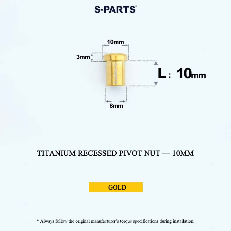 Titanium C-Brake Recessed Pivot Nut for M6 Brake Caliper Bolts (8-40mm)