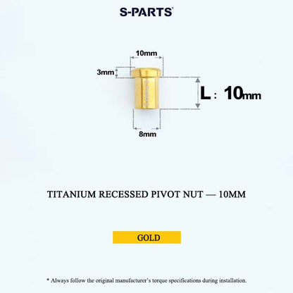 Titanium C-Brake Recessed Pivot Nut for M6 Brake Caliper Bolts (8-40mm)