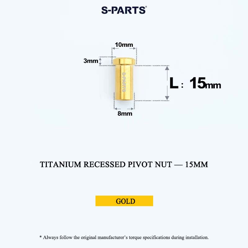 Titanium C-Brake Recessed Pivot Nut for M6 Brake Caliper Bolts (8-40mm)