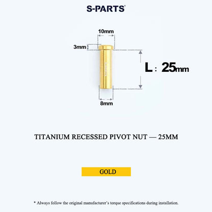 Titanium C-Brake Recessed Pivot Nut for M6 Brake Caliper Bolts (8-40mm)