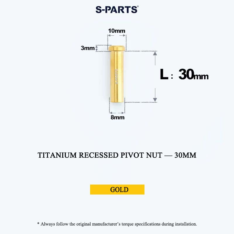 Titanium C-Brake Recessed Pivot Nut for M6 Brake Caliper Bolts (8-40mm)