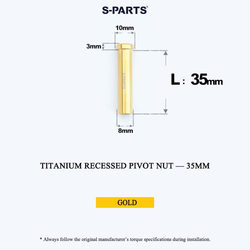 Titanium C-Brake Recessed Pivot Nut for M6 Brake Caliper Bolts (8-40mm)