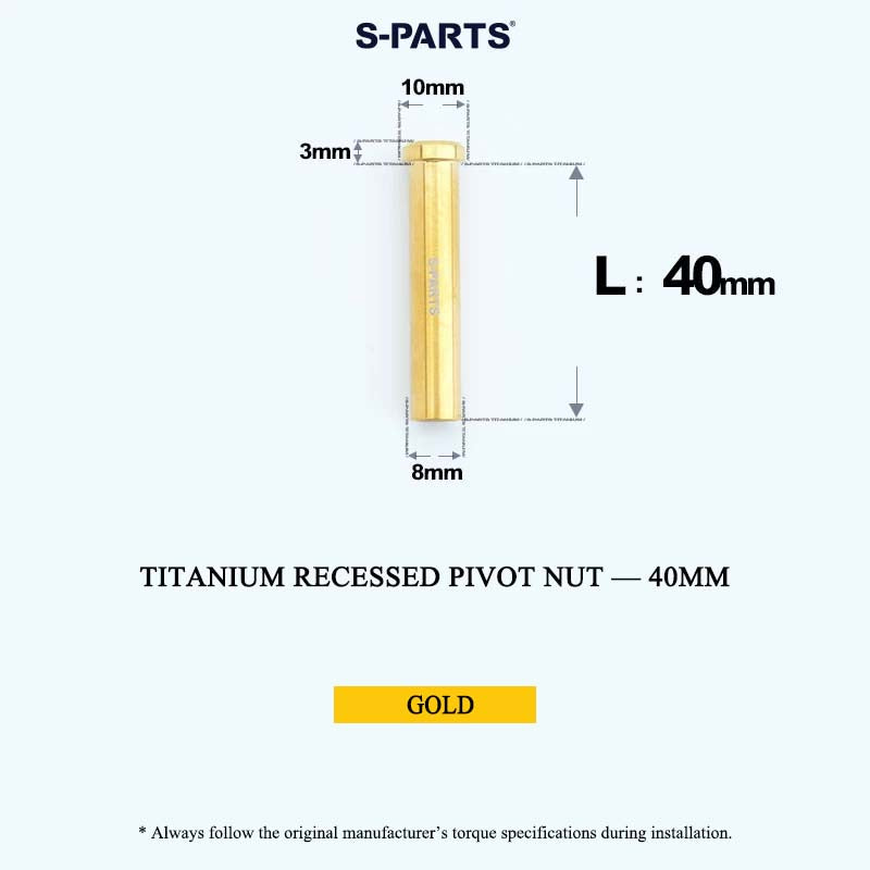Titanium C-Brake Recessed Pivot Nut for M6 Brake Caliper Bolts (8-40mm)