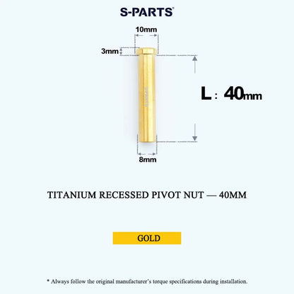 Titanium C-Brake Recessed Pivot Nut for M6 Brake Caliper Bolts (8-40mm)