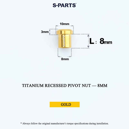 Titanium C-Brake Recessed Pivot Nut for M6 Brake Caliper Bolts (8-40mm)
