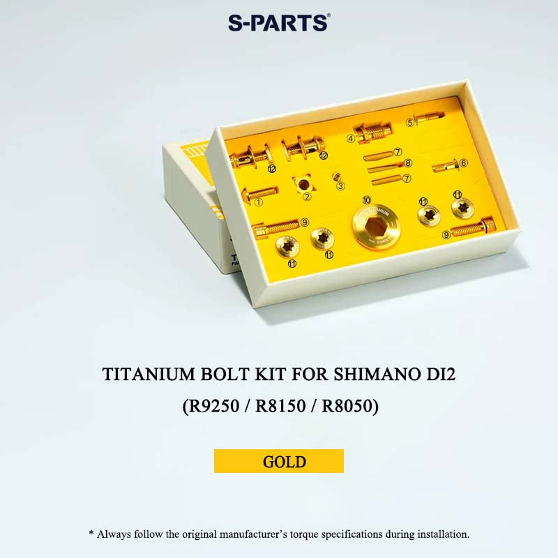 Grade 5 Titanium Bolt Kit for Shimano Di2 Drivetrain Road Groupsets (R9250 / R8150 / R8050) – 18 pcs