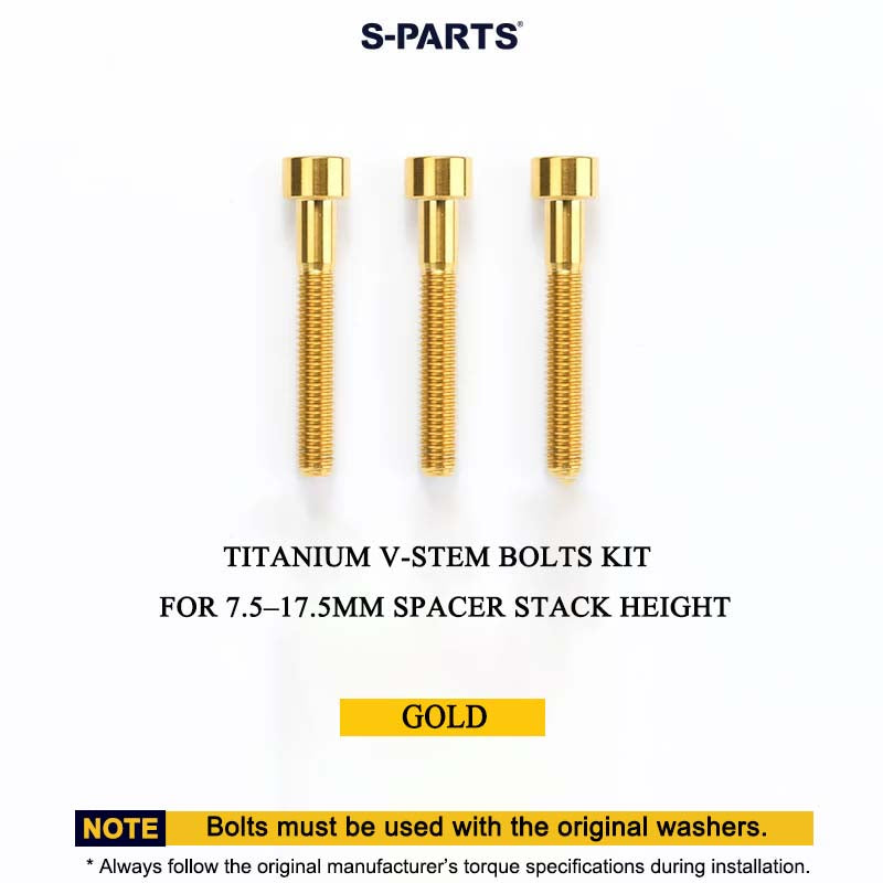 Cervélo S5 2025 Titanium V-Stem Bolts Kit – Grade 5 Ti-6Al-4V Head Tube Attachment Hardware (3PCS)