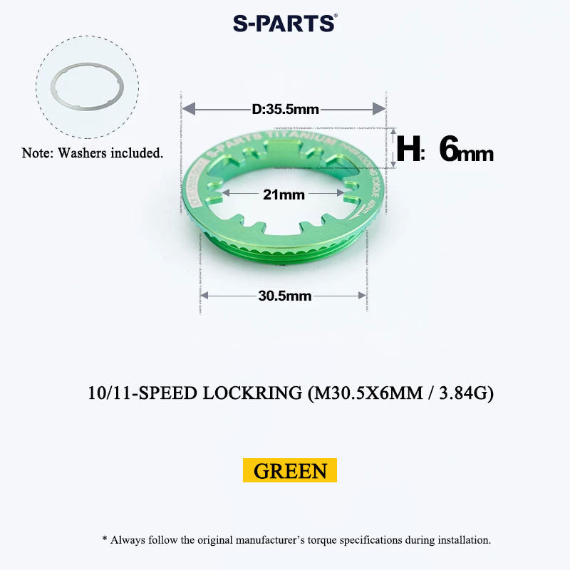 Grade 5 Titanium Cassette Lockring for Shimano & SRAM 10/11/12-Speed HG Freehubs