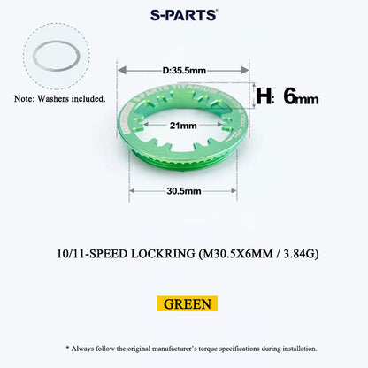 Grade 5 Titanium Cassette Lockring for Shimano & SRAM 10/11/12-Speed HG Freehubs