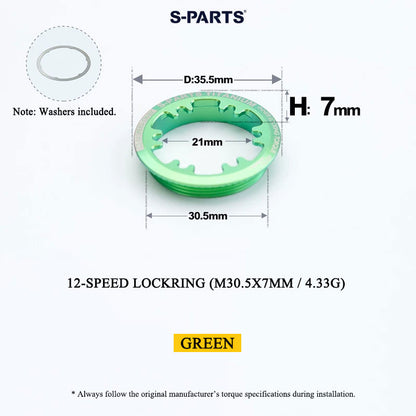 Grade 5 Titanium Cassette Lockring for Shimano & SRAM 10/11/12-Speed HG Freehubs