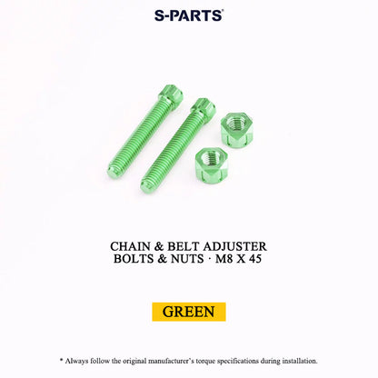 Grade 5 Titanium Chain/Belt Tensioner Adjuster Bolts and Nuts | M8×45 / M10×50