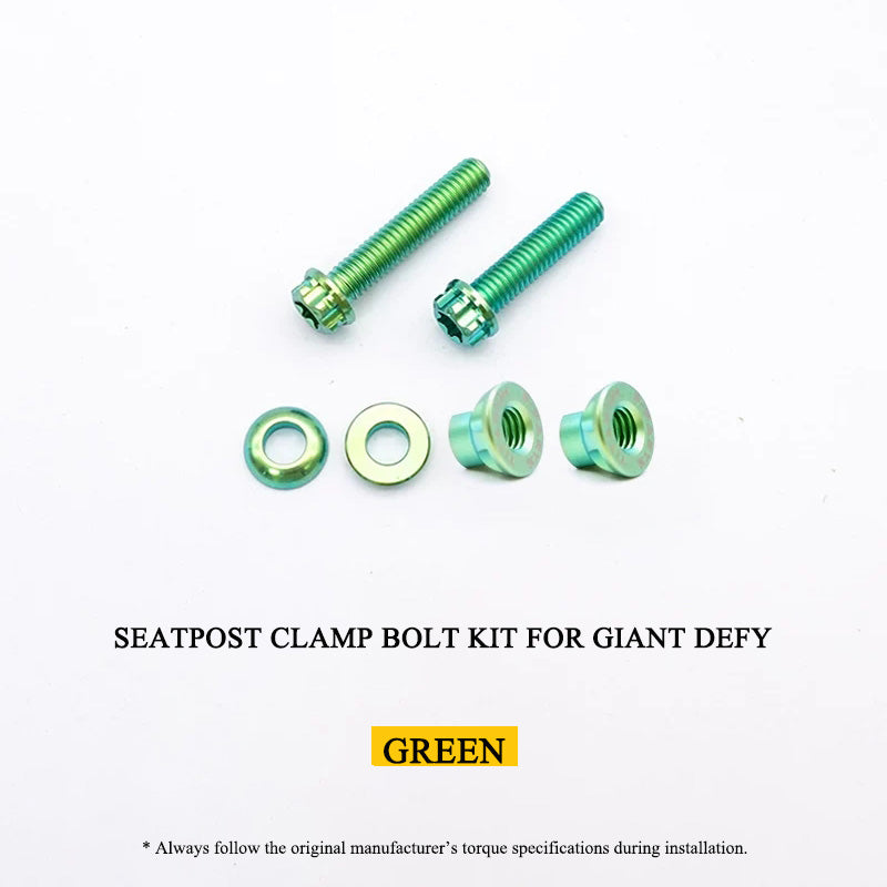 Titanium Seatpost Clamp Bolt Kit for Giant Defy – Grade 5 Titanium, M6