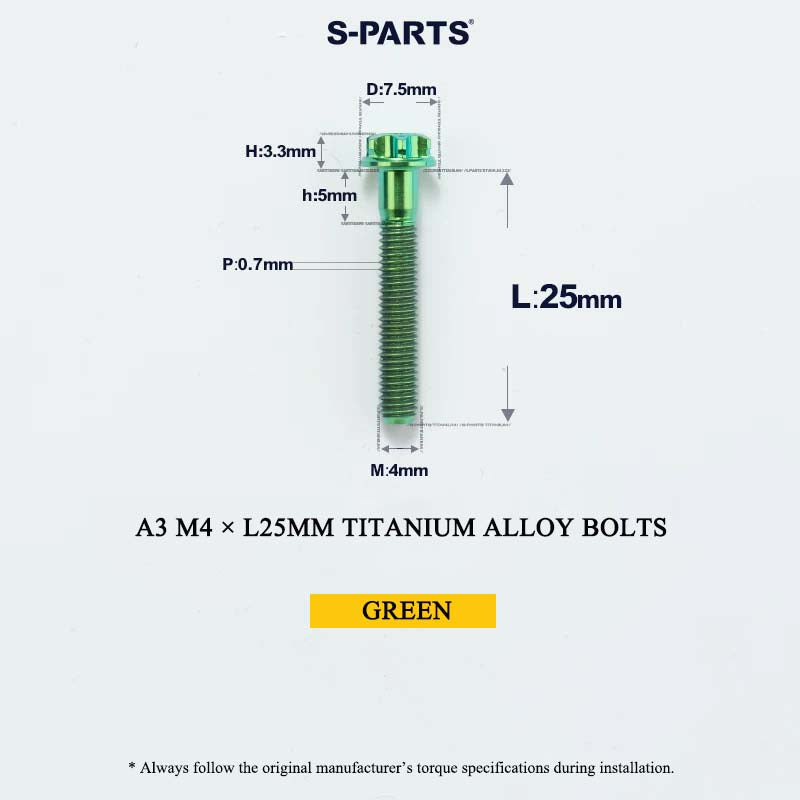 M4 × L6/8/10-25mm Titanium Alloy Bolts For Motorcycle