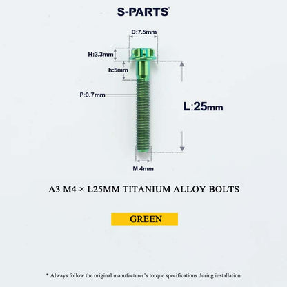 M4 × L6/8/10-25mm Titanium Alloy Bolts For Motorcycle