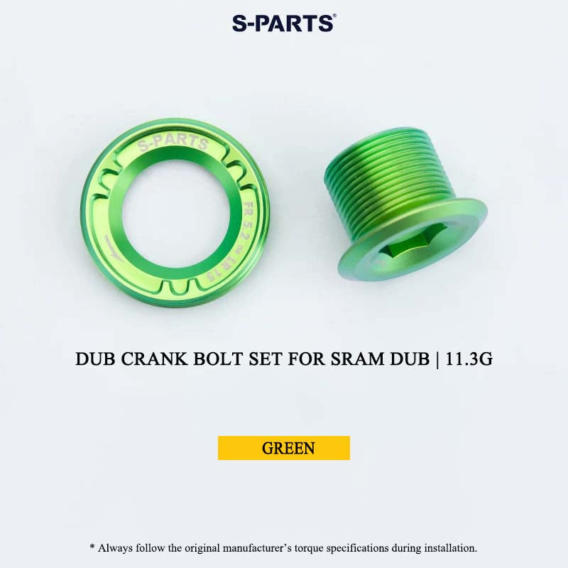 DUB Titanium Crank Arm Bolt & Self-Extracting Cap Set for SRAM DUB / Quarq / Force / Red | 11.3g Ultra-Light CNC Titanium