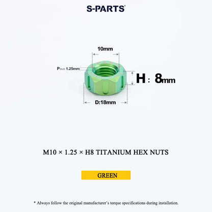 Grade 5 Titanium Hex Nuts M4–M12 | Metric & Fine Thread