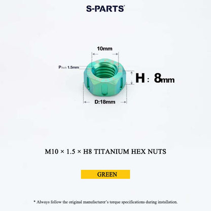 Grade 5 Titanium Hex Nuts M4–M12 | Metric & Fine Thread