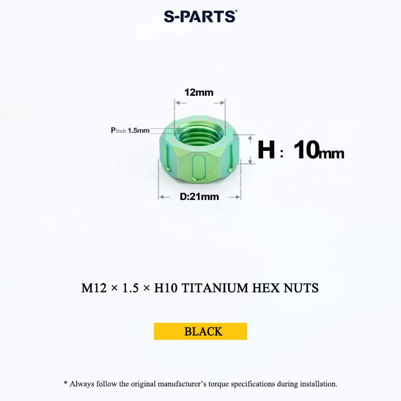 Grade 5 Titanium Hex Nuts M4–M12 | Metric & Fine Thread