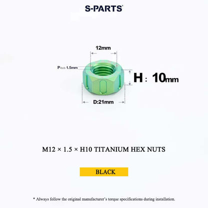 Grade 5 Titanium Hex Nuts M4–M12 | Metric & Fine Thread