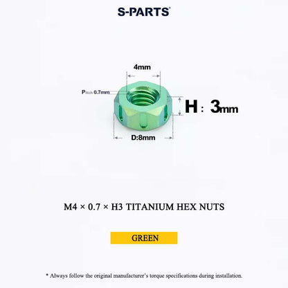 Grade 5 Titanium Hex Nuts M4–M12 | Metric & Fine Thread