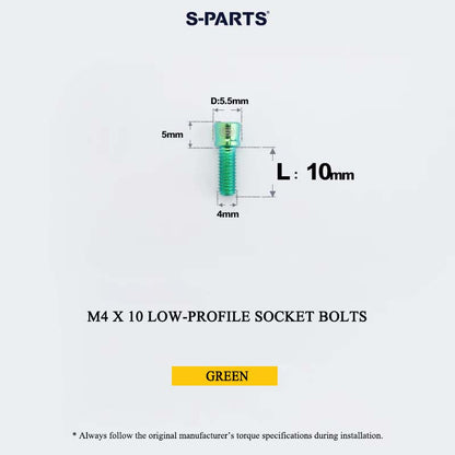 M4 Titanium Low-Profile Small-Head Socket Bolt D5.5 for Grip Lock Ring & Brake Lever Adjustment