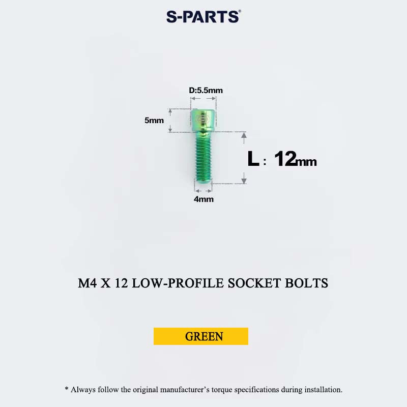 M4 Titanium Low-Profile Small-Head Socket Bolt D5.5 for Grip Lock Ring & Brake Lever Adjustment