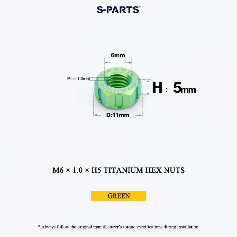 Grade 5 Titanium Hex Nuts M4–M12 | Metric & Fine Thread