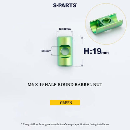 M6 Titanium Saddle Clamp Bolt & Barrel Nut for Road MTB Seatpost | Grade 5 Ti-6Al-4V