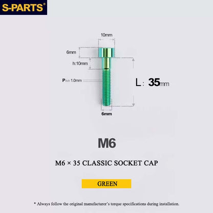 M6 Titanium Headset Top Cap & Expander Plug Bolt – Hollow & SL